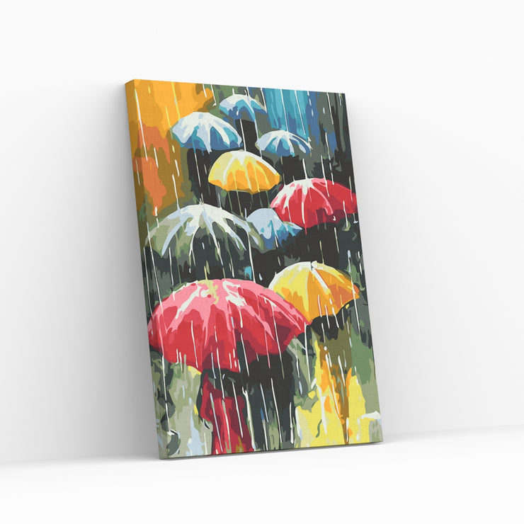 Paint By Number with colourful umbrellas - RAINY DAY